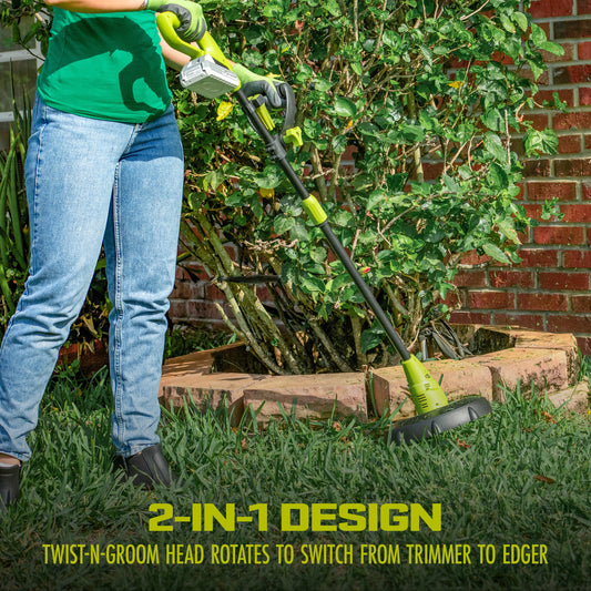 Sun Joe 24-Volt IONMAX Cordless Garden 3-Tools-In-1 Combo Kit | Leaf Blower | Grass Trimmer | Hedge Trimmer | W/ 2 x 2.0-Ah Batteries + Charger