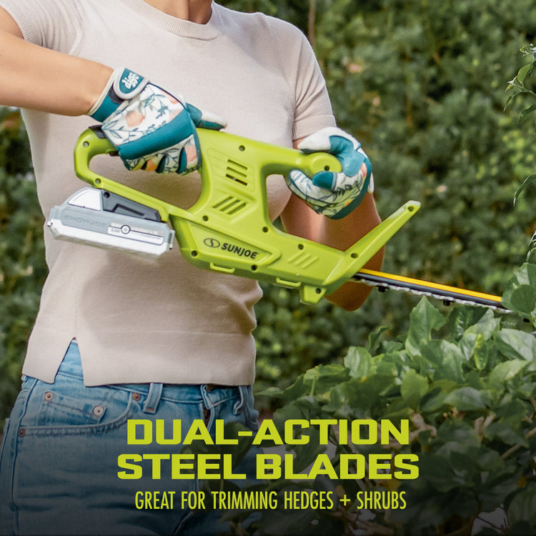 Sun Joe 24-Volt IONMAX Cordless Garden 3-Tools-In-1 Combo Kit | Leaf Blower | Grass Trimmer | Hedge Trimmer | W/ 2 x 2.0-Ah Batteries + Charger