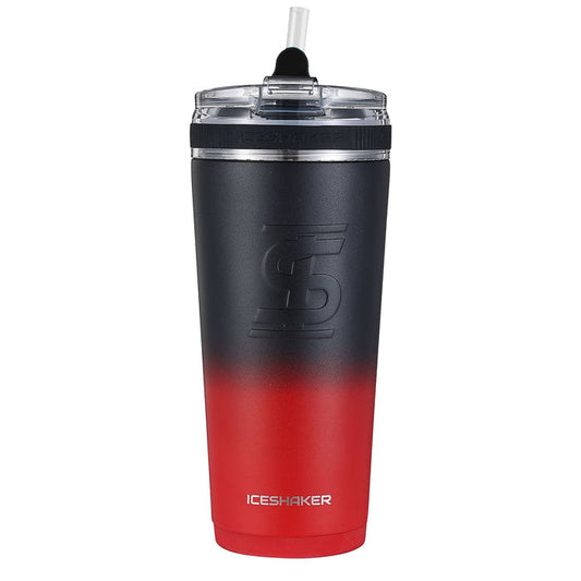 Ice Shaker 26oz Flex Bottle - Red Black Ombre