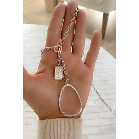Journey Charm Silver-Magnifier Pendant Necklace