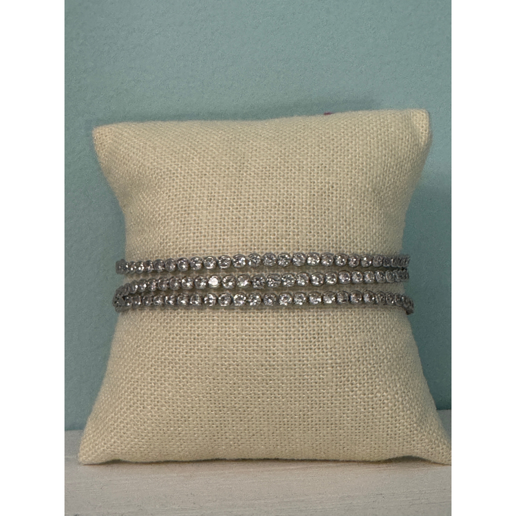 CZ PULL TIE BRACELET SILVER-Buy 2 Get 1 Free