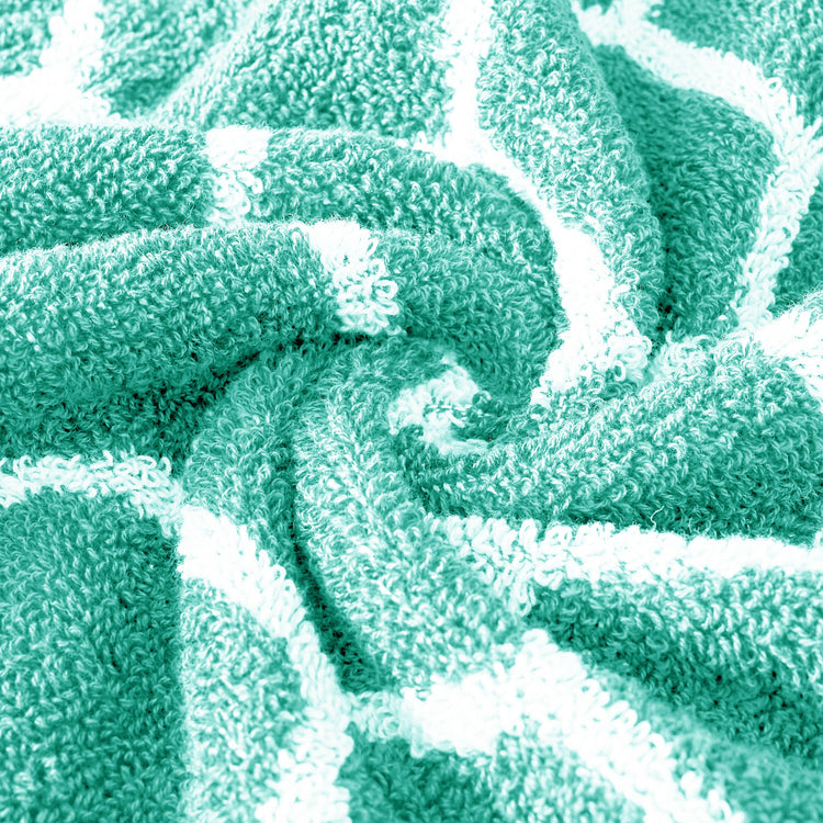 Close-up of textured green fabric with a pattern