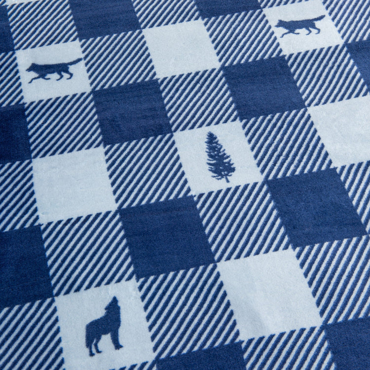 Ultra-Soft Velvet Plush Reversible Sherpa Fleece Blanket - Buffalo Check Lodge (Throw)