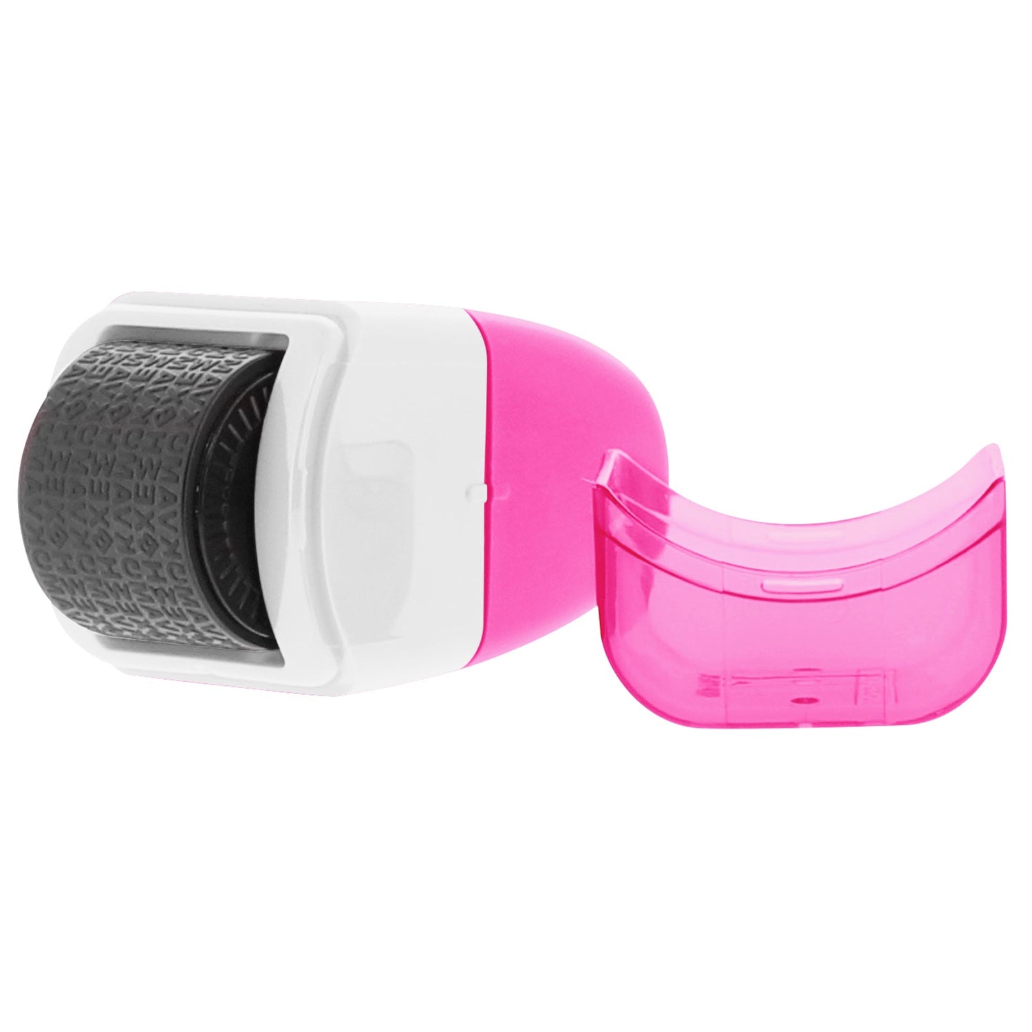Pink and white fabric shaver on a white background