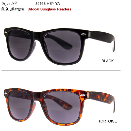 HEY YA - 2 PACK BIFOCAL SUNGLASS READERS - BLACK+TORT