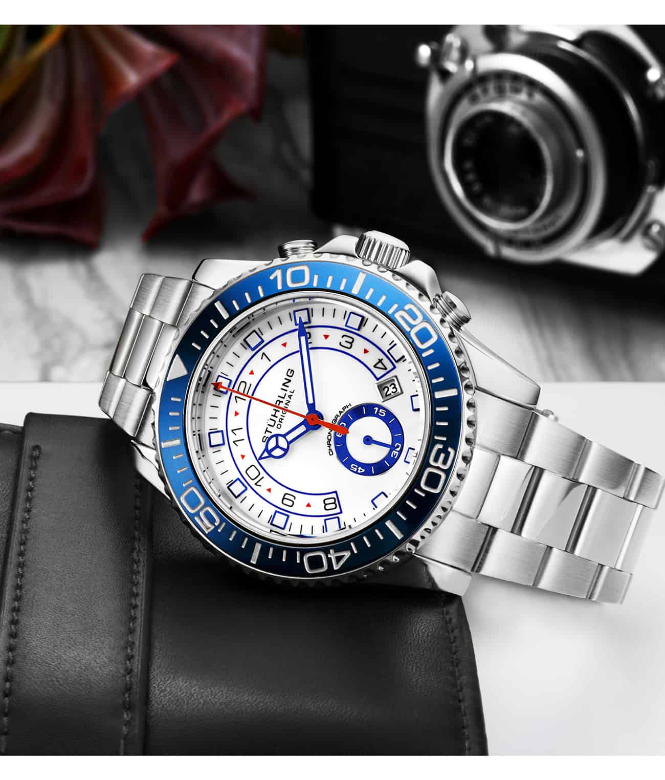 Brigadier Quartz Chronograph 42mm Diver With Stainless Steel Deployant Buckle