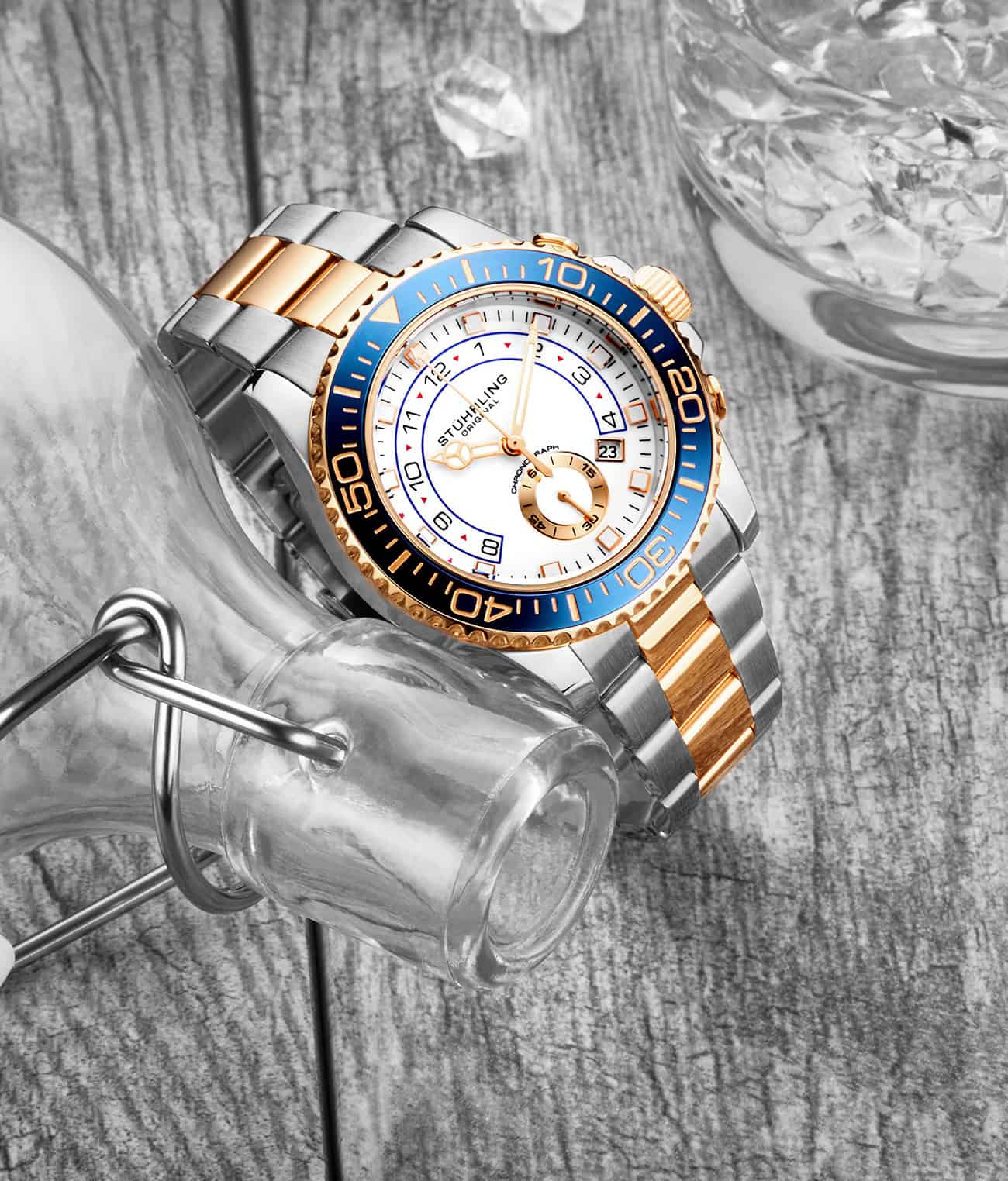 Brigadier Quartz Chronograph 42mm Diver With Stainless Steel Deployant Buckle