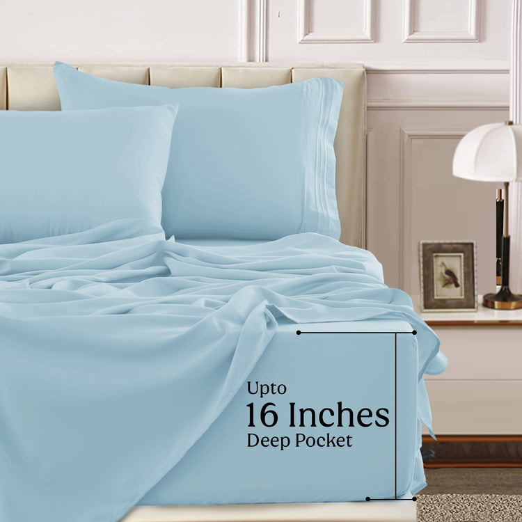 1800 Series Premium Sheets Set - Blue