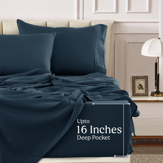 1800 Series Premium Sheets Set - Navy Blue