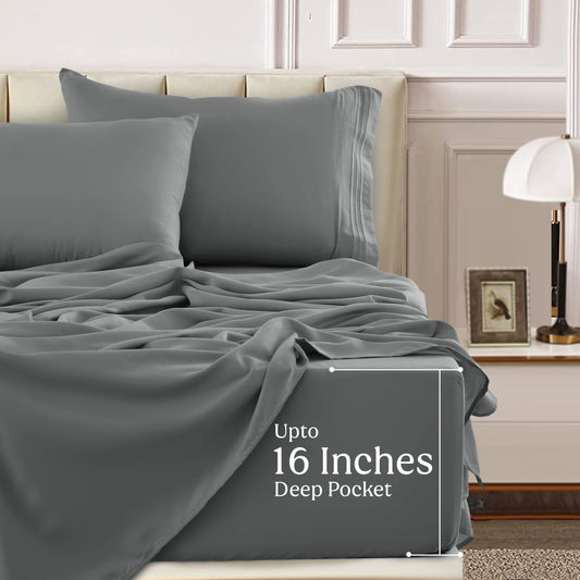1800 Series Premium Sheets Set - Dark Grey