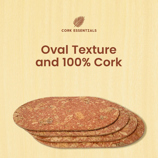 Cork placemat with a natural, earthy pattern on a white background