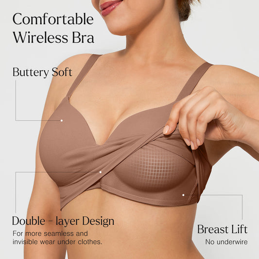 ContourLift™ Wireless Seamless Shaping Push Up Bra - Coffee