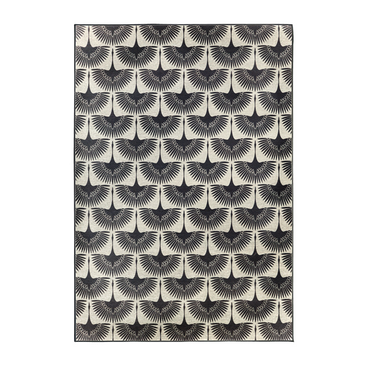 SPECIAL OFFER Flock Kettle Black Washable Rug
