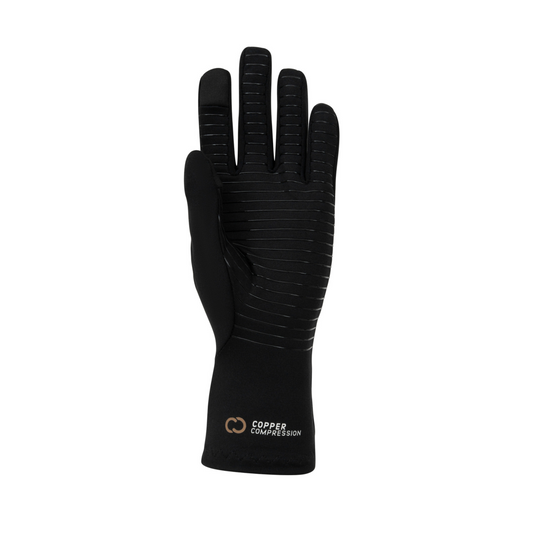 Packaging for CopperVibe Vibration+Heat Therapy Gloves