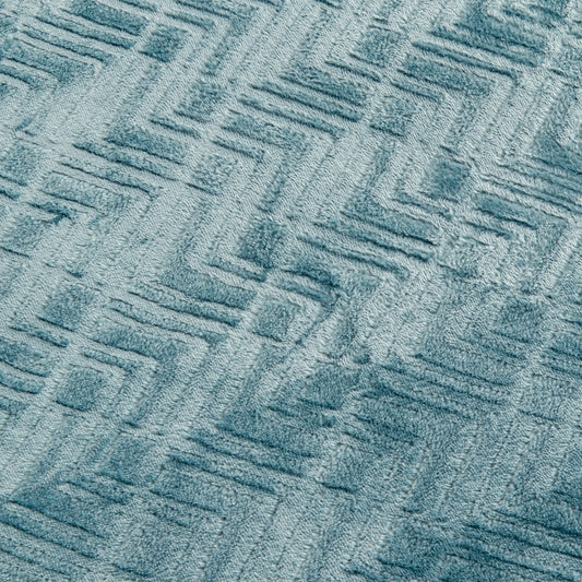 Ultra-Soft Velvet Plush Reversible Sherpa Fleece Blanket - Blue Surf (Full / Queen)