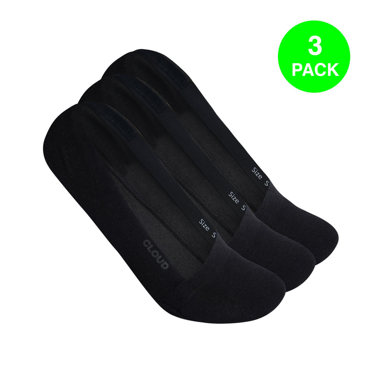 CLOUD LOW CUT NO SHOW SOCKS -Black 3Pack