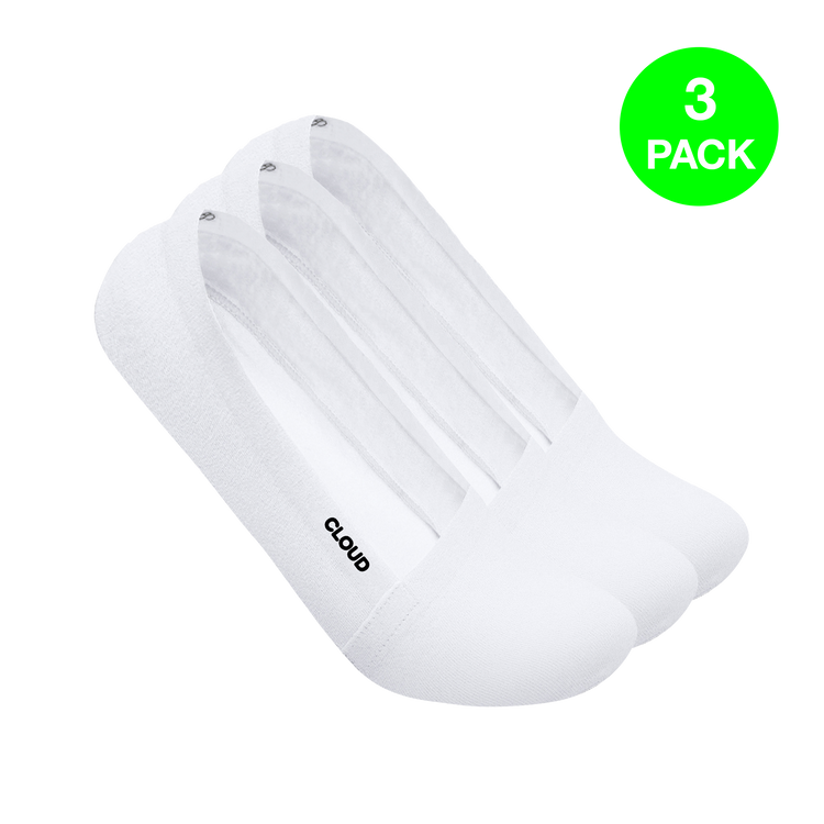 CLOUD LOW CUT NO SHOW SOCKS -White 3Pack