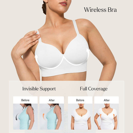 ContourLift™ Wireless Seamless Shaping Push Up Bra - White