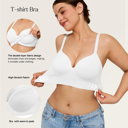 ContourLift™ Wireless Seamless Shaping Push Up Bra - White