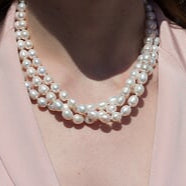 Three Strand Freshwater Pearl Baroque Necklace