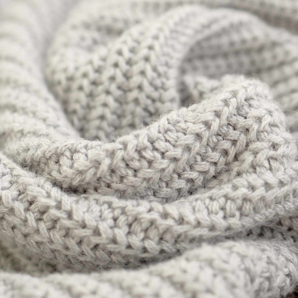 Close-up of a knitted gray fabric