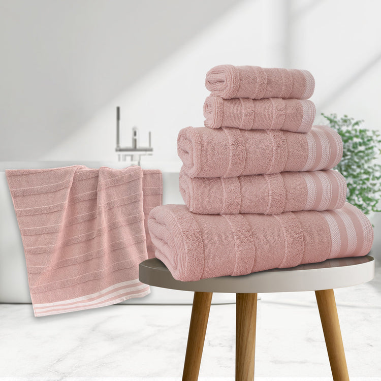 Kathy Ireland 6-Piece Stripe Jacquard Kyoto Towel Set