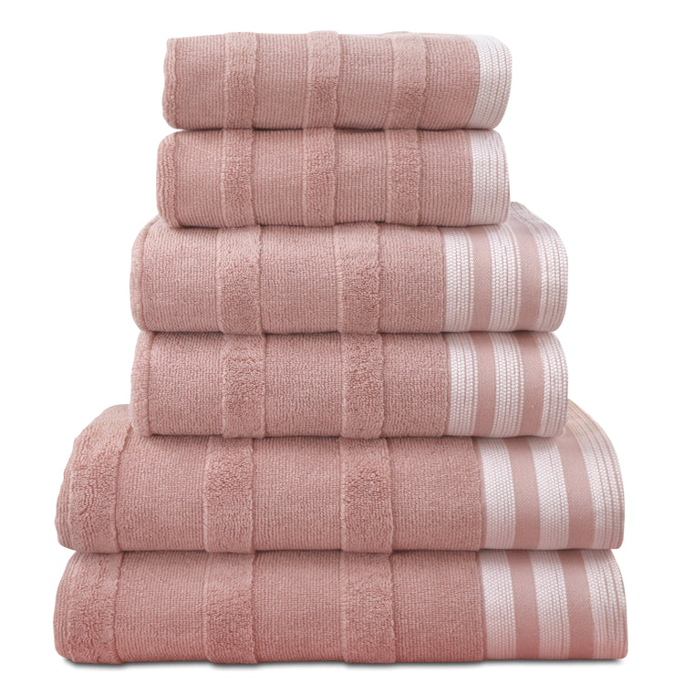 Kathy Ireland 6-Piece Stripe Jacquard Kyoto Towel Set