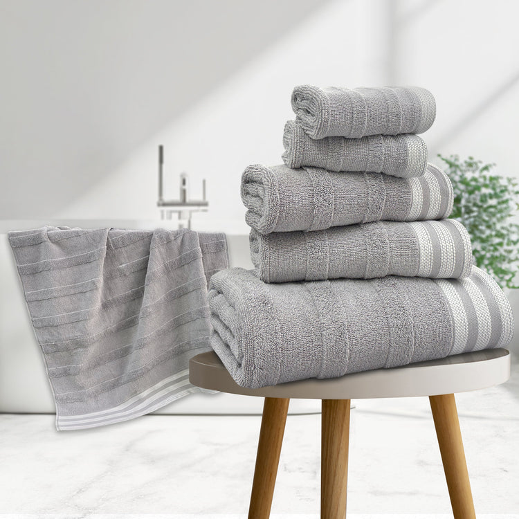 Kathy Ireland 6-Piece Stripe Jacquard Kyoto Towel Set