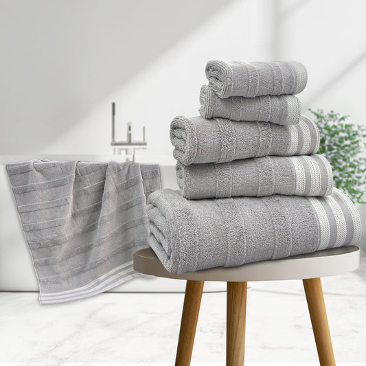Kathy Ireland 6-Piece Stripe Jacquard Kyoto Towel Set