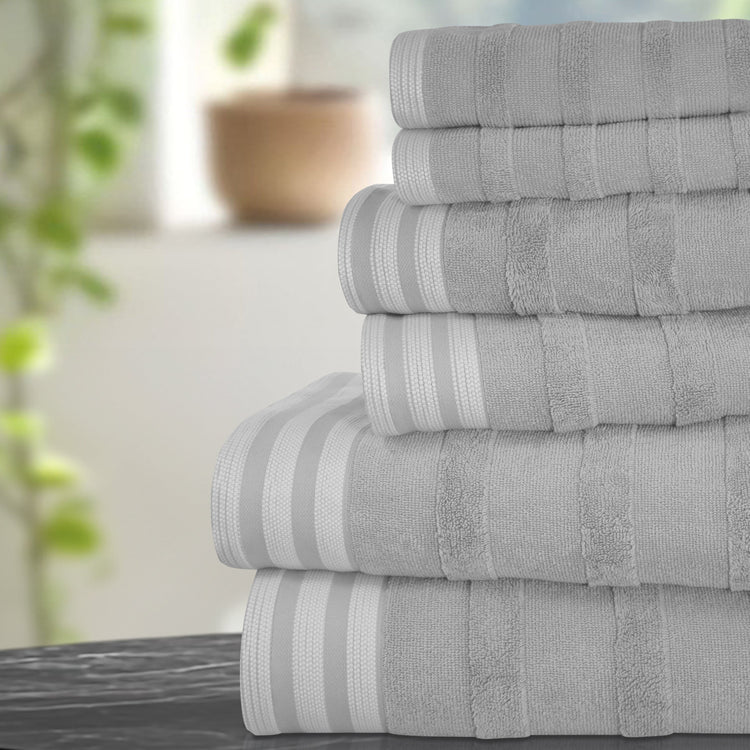 Kathy Ireland 6-Piece Stripe Jacquard Kyoto Towel Set