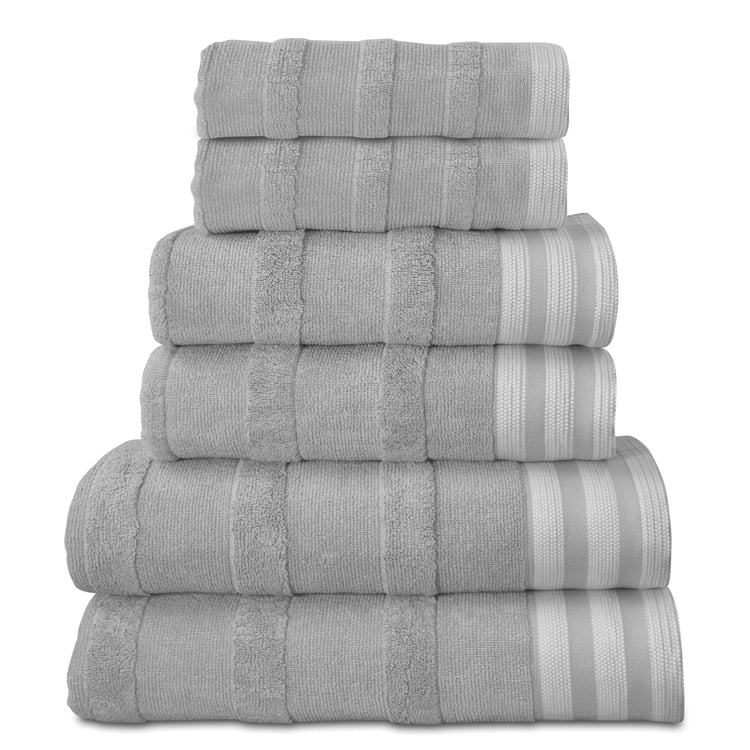 Kathy Ireland 6-Piece Stripe Jacquard Kyoto Towel Set