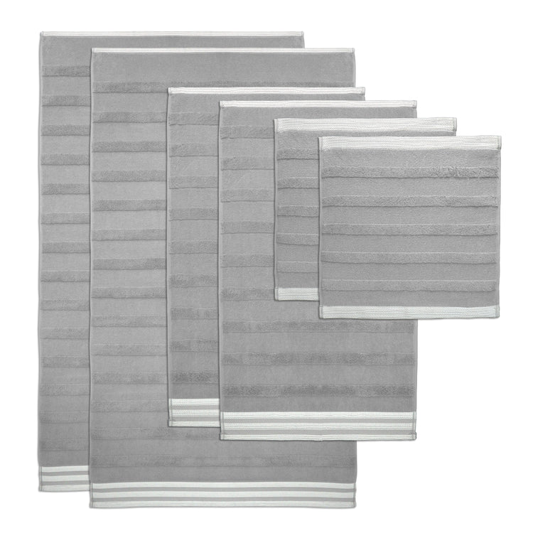 Kathy Ireland 6-Piece Stripe Jacquard Kyoto Towel Set