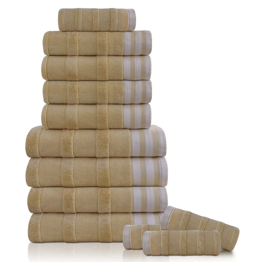 Kathy Ireland 12-Piece Stripe Jacquard Kyoto Towel Set