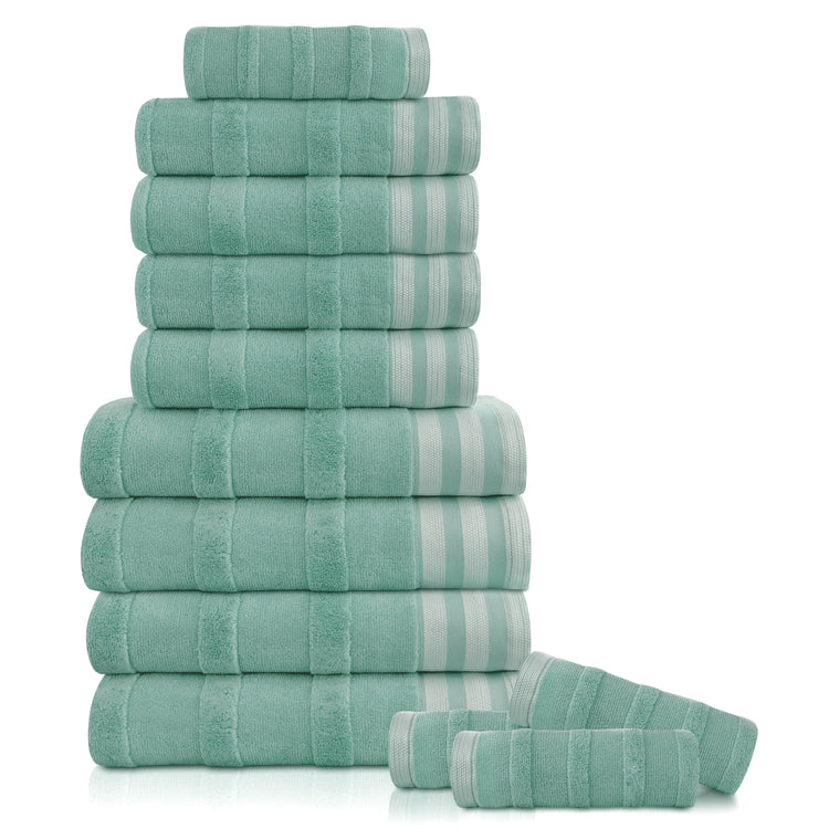 Kathy Ireland 12-Piece Stripe Jacquard Kyoto Towel Set
