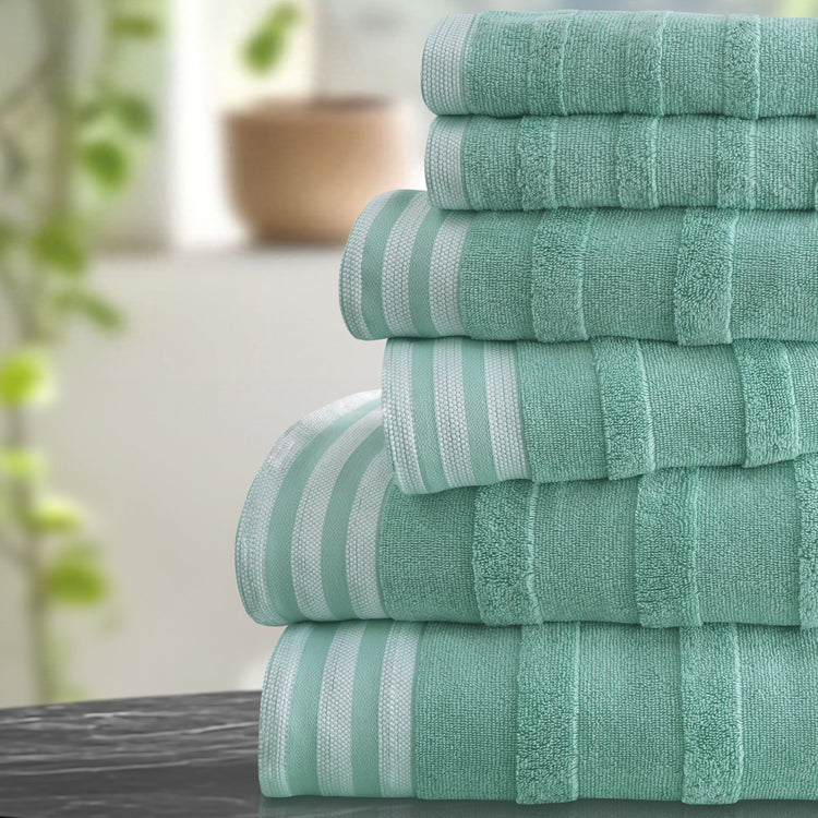 Kathy Ireland 6-Piece Stripe Jacquard Kyoto Towel Set