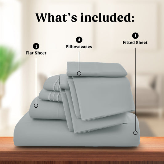 1800 Series Premium Sheets Set - Light Grey
