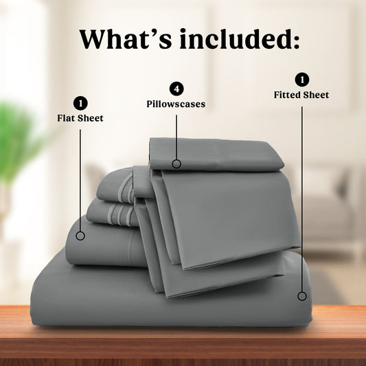 1800 Series Premium Sheets Set - Dark Grey