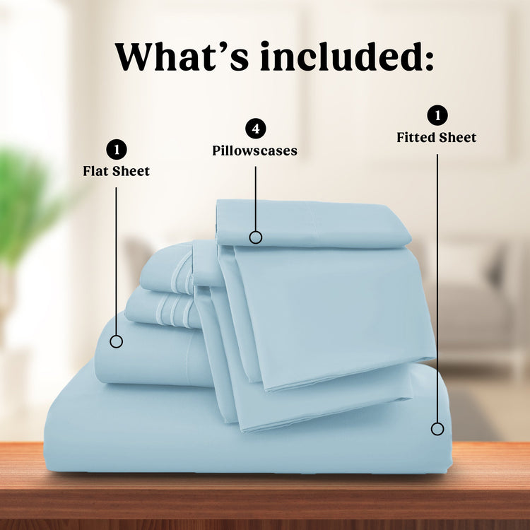 1800 Series Premium Sheets Set - Blue