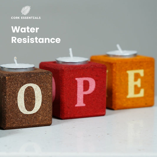 Colorful blocks spelling 'HOPE' with small candles on a white background