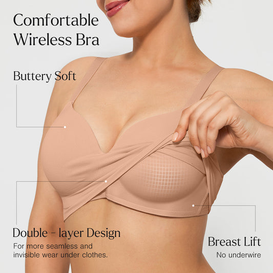 ContourLift™ Wireless Seamless Shaping Push Up Bra - Dark Beige