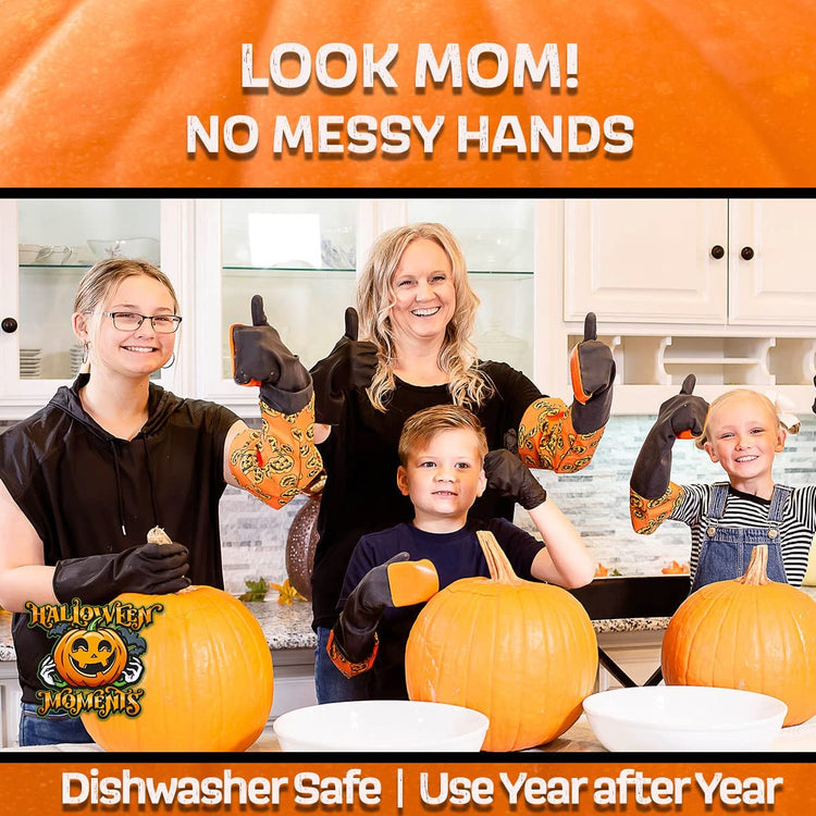 Adult + Kids Family Combo Pumpkin Glove Scraper Kit