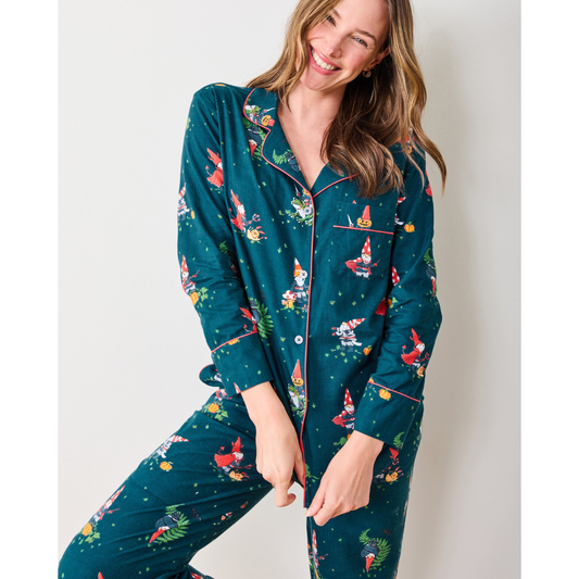 Mischief Night - Lightweight Flannel Long PJ Set - Nightfall Blue