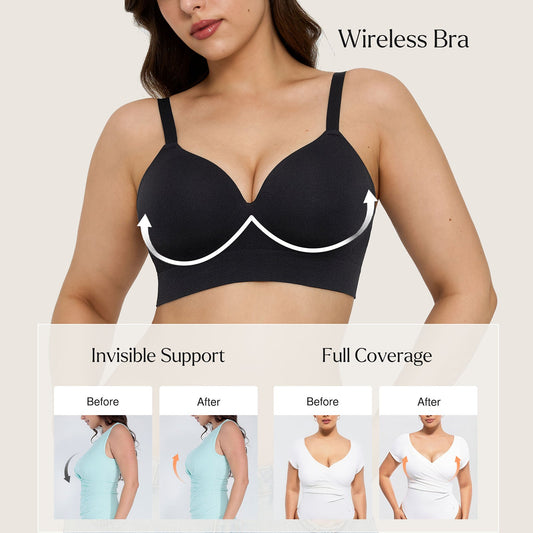 ContourLift™ Wireless Seamless Shaping Push Up Bra - Black