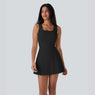 SoftlyZero™ Airy U Neck 2-in-1 Pocket Mini Cool Touch Dance Active Dress-Easy Peezy - Black