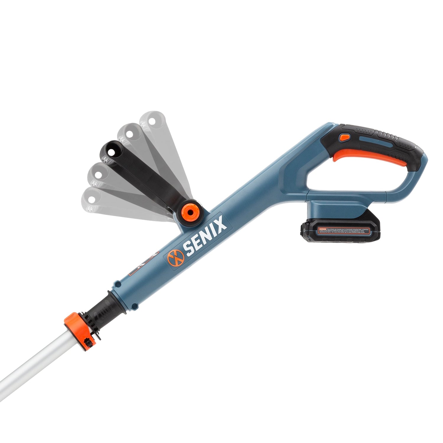 Senix cordless hedge trimmer on a white background