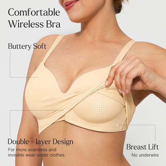 ContourLift™ Wireless Seamless Shaping Push Up Bra - Beige