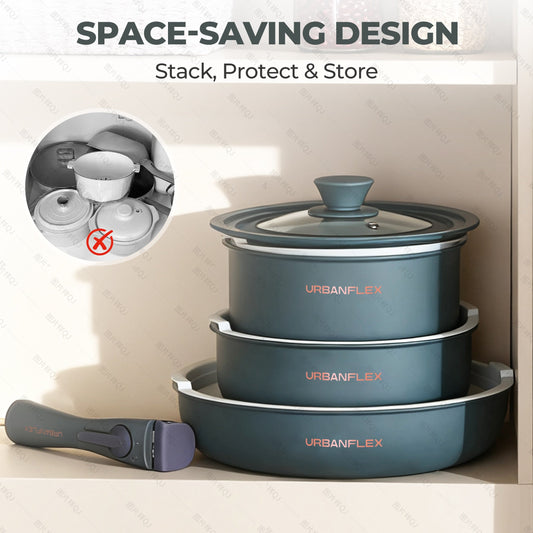 Pink and gray kitchen tool with 'BUILT TO LAST' text and durability icons on a light background