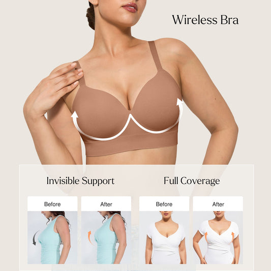 ContourLift™ Wireless Seamless Shaping Push Up Bra - Coffee