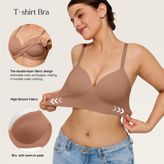 ContourLift™ Wireless Seamless Shaping Push Up Bra - Coffee