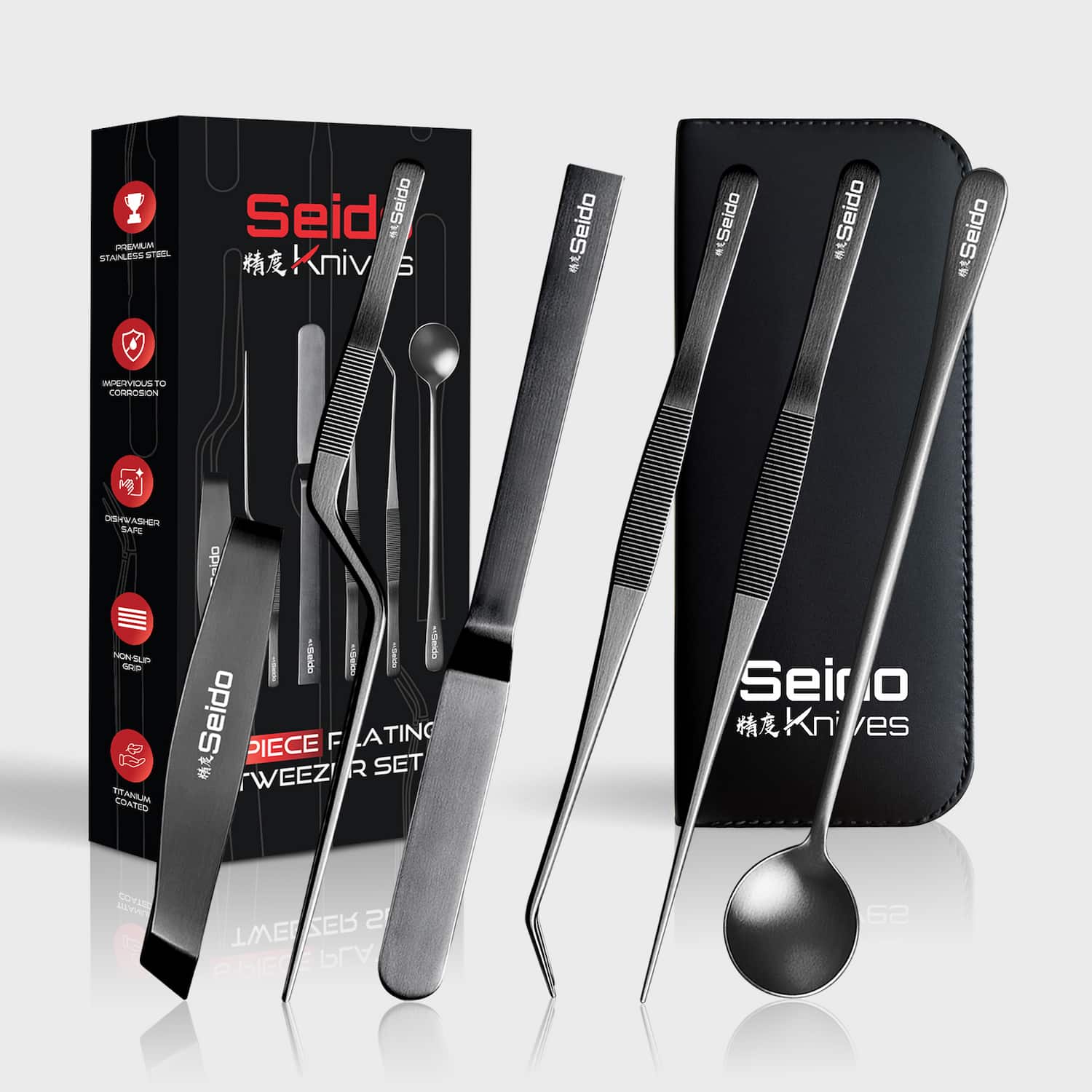 6-Piece Plating Tweezer Set | Seido Knives